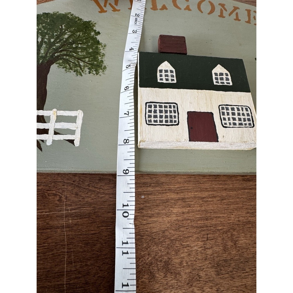 Vintage Hand-Painted Wooden Welcome Sign | Rustic Folk Art Cottage Core Decor - Picture 8 of 8
